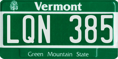 VT license plate LQN385