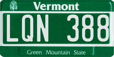 VT license plate LQN388