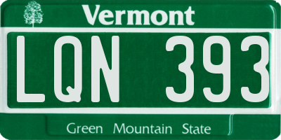 VT license plate LQN393