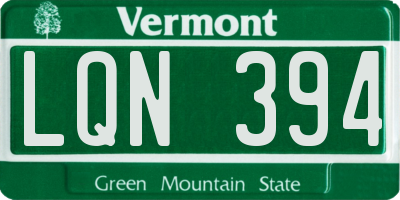 VT license plate LQN394