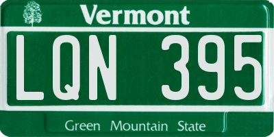 VT license plate LQN395