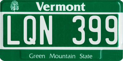 VT license plate LQN399