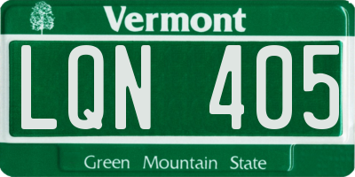 VT license plate LQN405