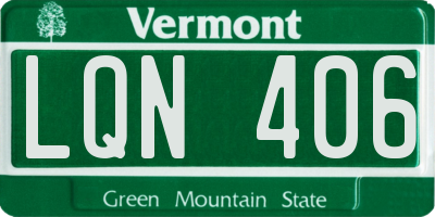 VT license plate LQN406