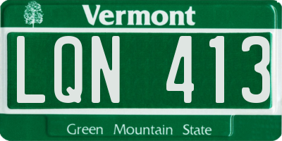 VT license plate LQN413