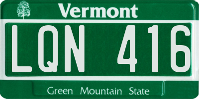 VT license plate LQN416