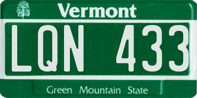 VT license plate LQN433