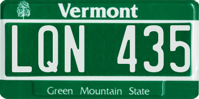 VT license plate LQN435