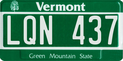 VT license plate LQN437