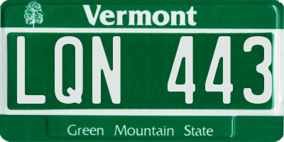 VT license plate LQN443