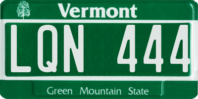 VT license plate LQN444