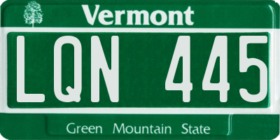 VT license plate LQN445