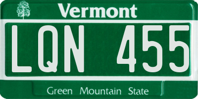 VT license plate LQN455
