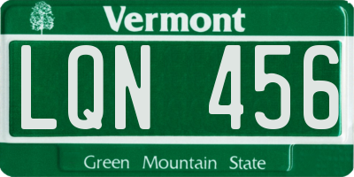 VT license plate LQN456