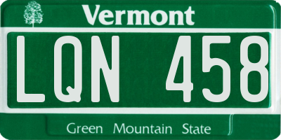 VT license plate LQN458