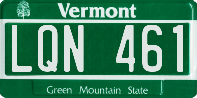 VT license plate LQN461