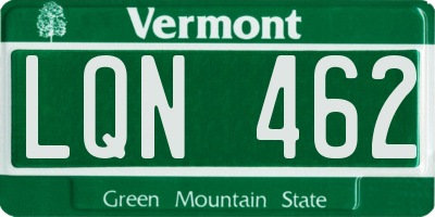 VT license plate LQN462