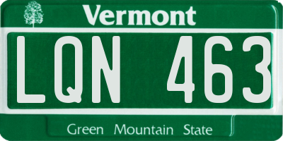VT license plate LQN463