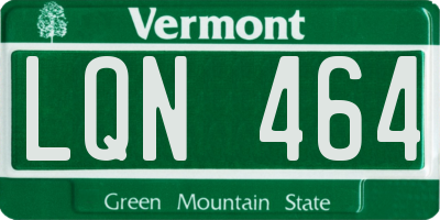VT license plate LQN464