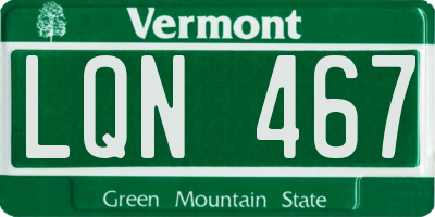VT license plate LQN467
