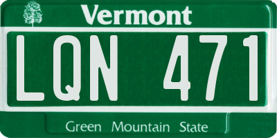VT license plate LQN471