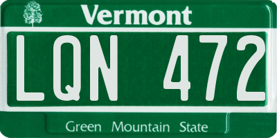 VT license plate LQN472