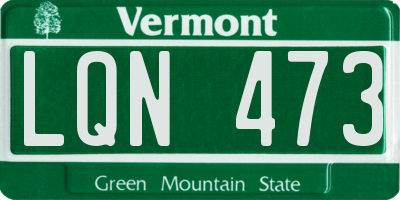 VT license plate LQN473