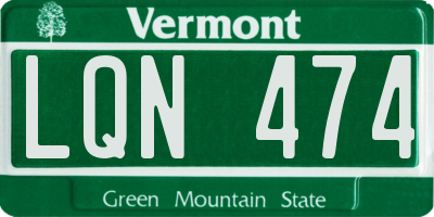 VT license plate LQN474