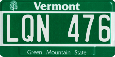 VT license plate LQN476
