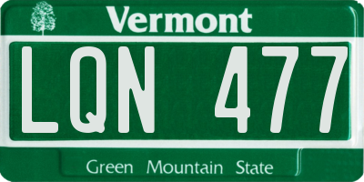 VT license plate LQN477