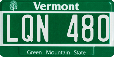 VT license plate LQN480