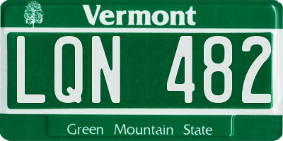VT license plate LQN482