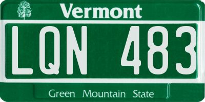 VT license plate LQN483
