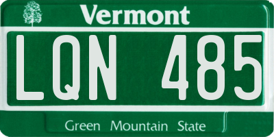 VT license plate LQN485