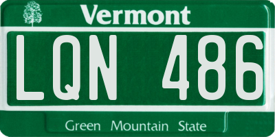 VT license plate LQN486
