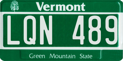 VT license plate LQN489