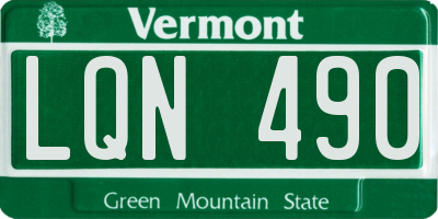 VT license plate LQN490