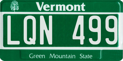VT license plate LQN499