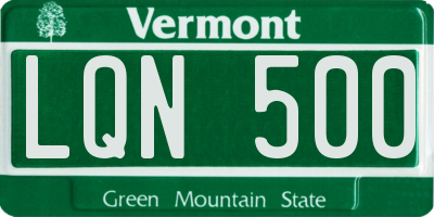 VT license plate LQN500