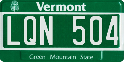 VT license plate LQN504
