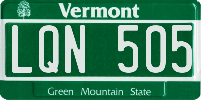VT license plate LQN505