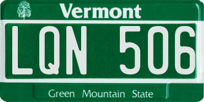 VT license plate LQN506
