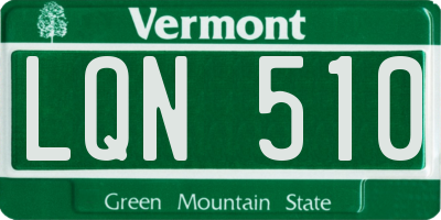 VT license plate LQN510