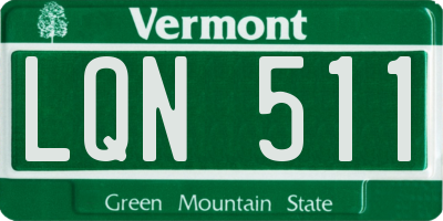 VT license plate LQN511
