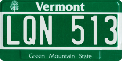 VT license plate LQN513