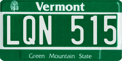 VT license plate LQN515