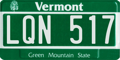 VT license plate LQN517
