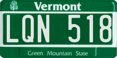 VT license plate LQN518