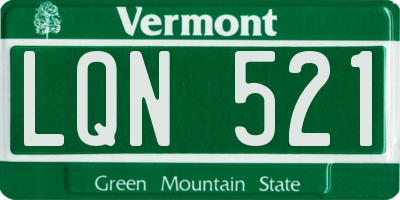VT license plate LQN521