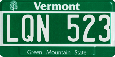 VT license plate LQN523